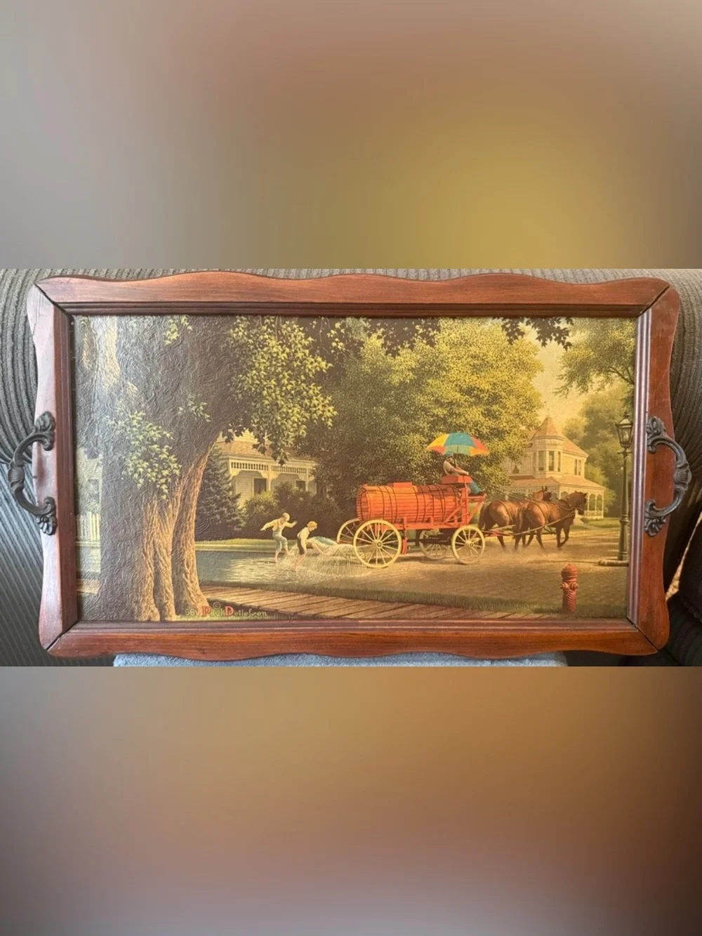 Vintage Serving Tray Wall Decor Paul Detlefsen Happy Days 1966